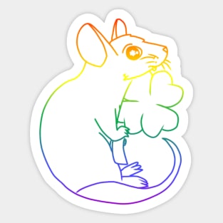 Lucky Clover Rat (Rainbow Version) Sticker